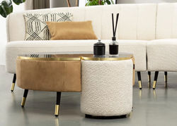 VILNIUS MOON, MAGRĖS BALDAI prabangus, elegantiškas kavos staliukas su daiktadėže svetainei, valgomajam, biurui
