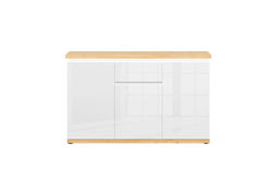 LUGO1 moderni komoda su stalčiumi ir durelėmis, spintelė svetainei, vaikų kambariui, prieškambariui, su LED apšvietimu