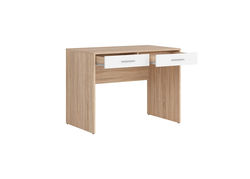 PALERMAS71 SONOMA/BALTA rašomasis stalas su stalčiais, darbo, biuro stalas