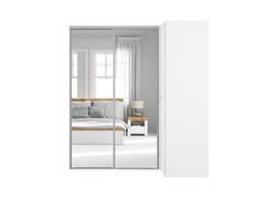 FELIX16 moderni kampinė spinta su veidrodžiais miegamajam, svetainei, prieškambariui, vaikų, jaunuolio kambariui