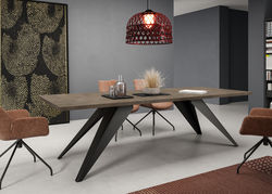 VENTĖ 140 padidinamas pietų stalas svetainei, valgomajam, praplėčiamas virtuvės stalas, modernus, industrinis stilius