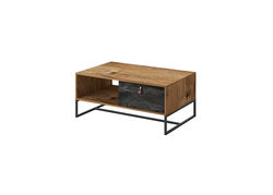 DAGNA11 modernių svetainės baldų komplektas: komoda, vitrina, kavos staliukas, TV spintelė, pakabinama lentyna