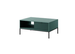 NEILAS8 ŽALIA/JUODA modernių svetainės baldų komplektas: komoda, spintelė, TV staliukas, kavos staliukas