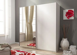 MELISSA II 200 BALTA spinta stumdomom durim su veidrodžiais svetainei, miegamajam, prieškambariui, vaikų, jaunuolio kambariui