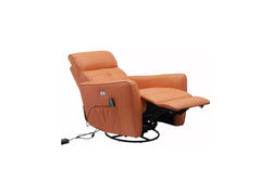 HANNA M ORANŽINĖ fotelis reglaineris su masažo funkcija svetainei, valgomajam, miegamojo kambariui