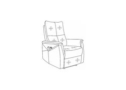 NELLA M VELVET CINAMONO minkštas patogus fotelis reglaineris su masažo funkcija svetainei, miegamajam, valgomojo kambariui