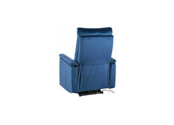 NELLA M VELVET MĖLYNA fotelis su poilsio mechanizmu ir masažo funkcija svetainei, valgomajam, miegamojo kambariui