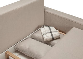 Svetainės baldai | MAGRĖS BALDAI minkšta dvivietė miegama sofa su patalynės dėže svetainei, vaikų kambariui MM2
